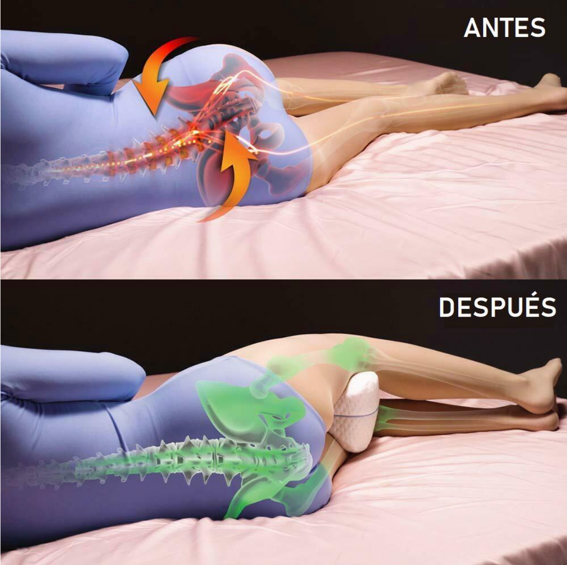 Almohada Ergonómica para Piernas y Rodillas | Máximo Confort al Dormir